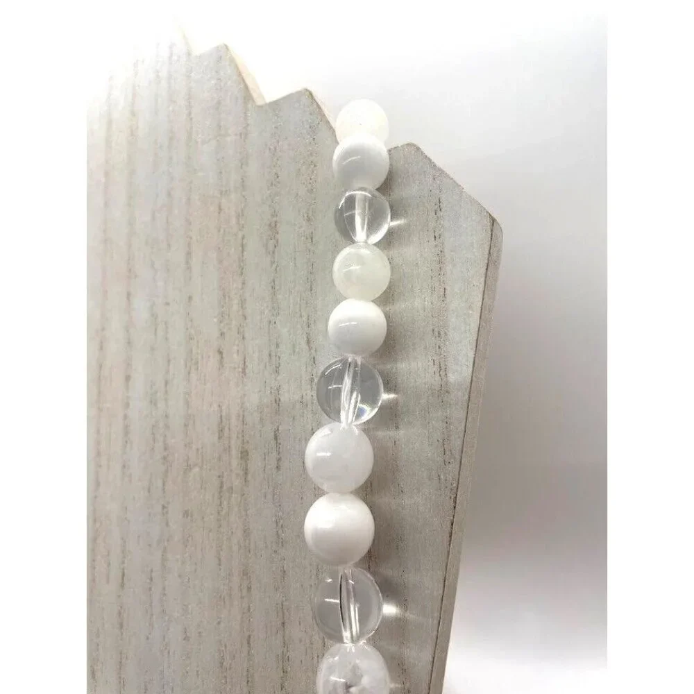 Vintage Plastic Graduated Beads Opaque White Clear 29